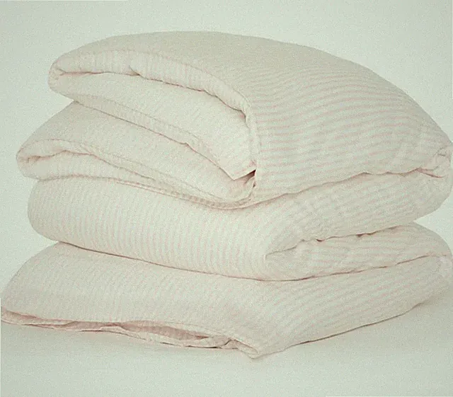 Buffy Breeze Eucalyptus 3pc Duvet Cover Blush/Cream Stripe BNWOT Beautiful