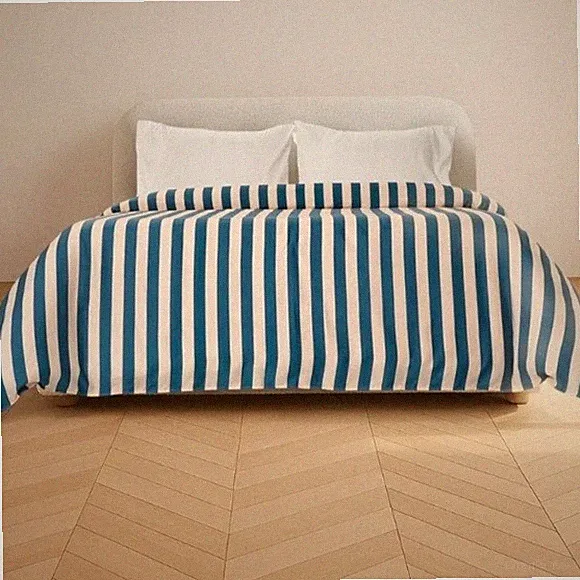 Buffy Breeze Eucalyptus Duvet Cover In St Tropaz Stripe Blue Stripes Queen