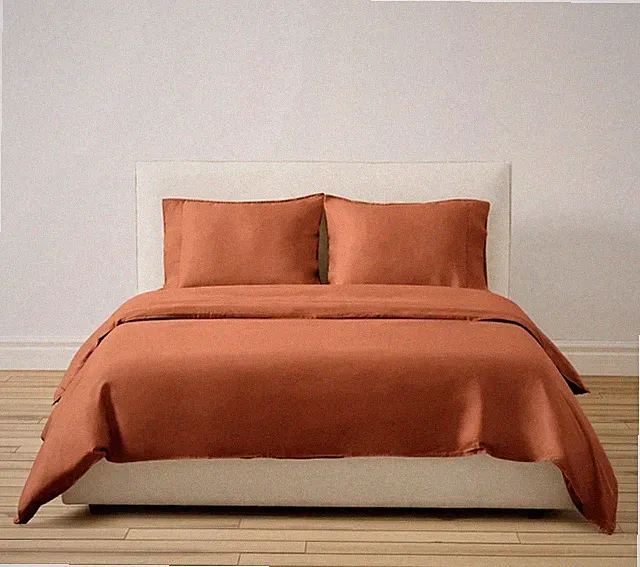 Buffy Breeze Lyocell Duvet Cover - Size Queen - Color - 86 Redwood - USED