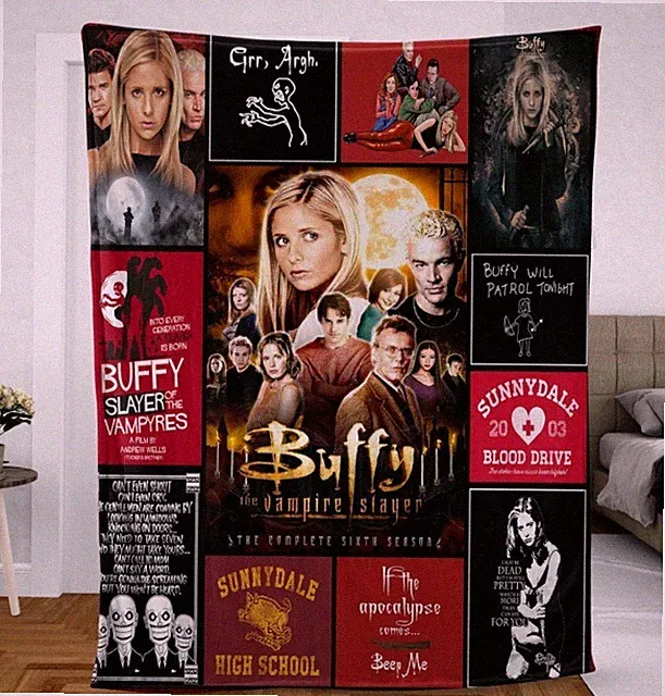 Buffy The Vampire Slayer 90s Fleece Blanket Anniversary Christmas Gift Halloween